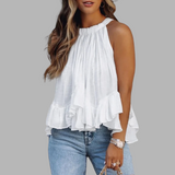 Karianne | Texturerad blus med volanger
