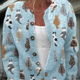 Camille | Cardigan med kattmotiv
