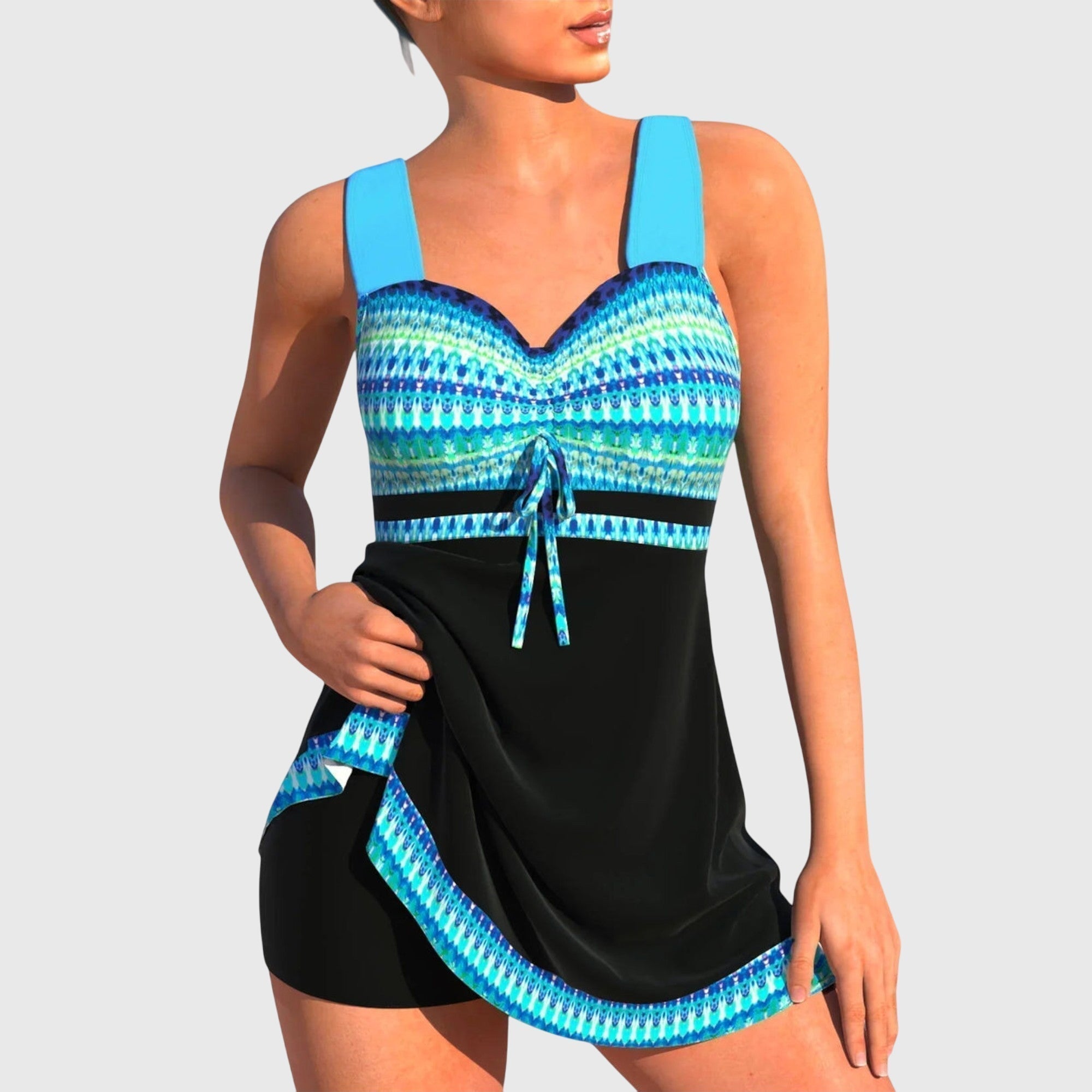 Produktbild – Ashley – Damernas Mönstrade Tankini Baddräkt Set