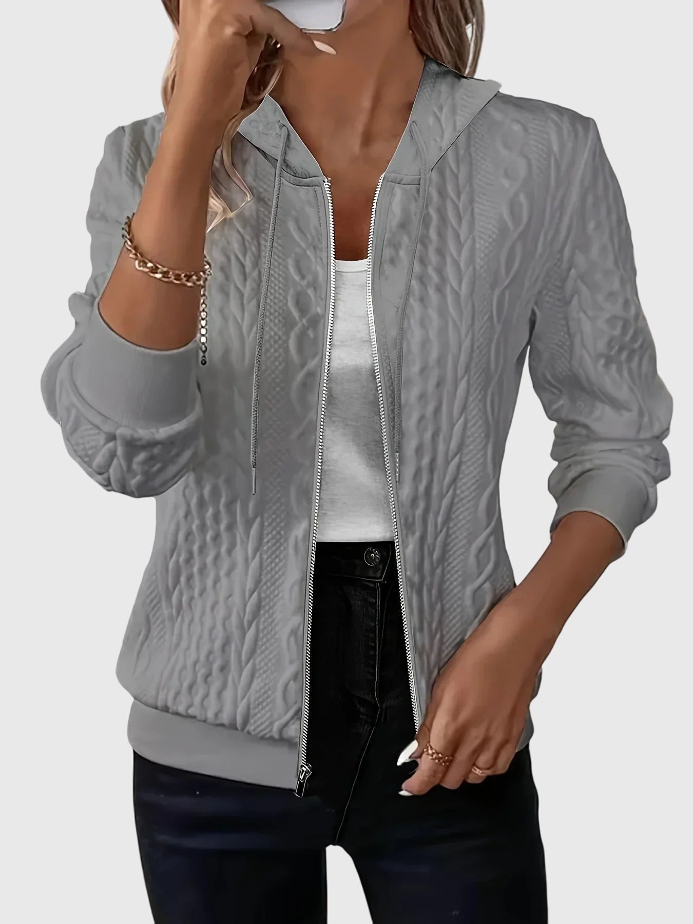 Produktbild – Lena – Hoodie med dragkedja