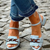 Christine | Sandaler med blockklack och kedjedetalj