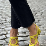 Lucie | Sandaler med blockklack och ringdetalj