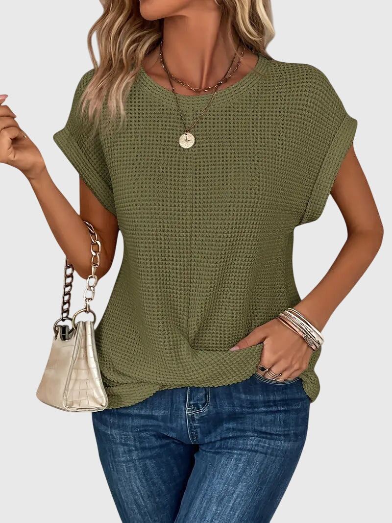 Produktbild – Isa – Elegant Blus Med Rund Halsringning