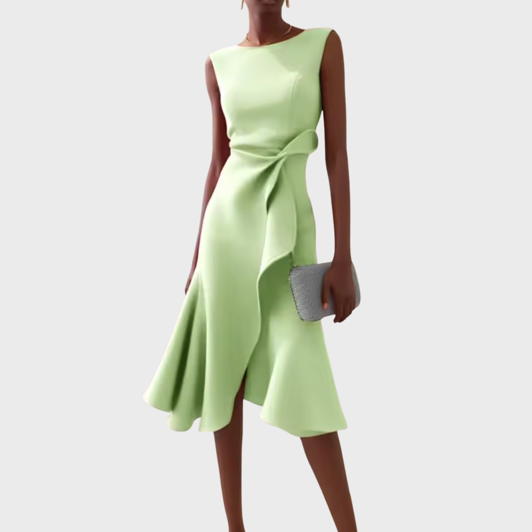 Produktbild – Eleanor – Draperad Asymmetrisk Midiklänning För Dam