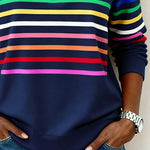 Marie | Färgglad avslappnad tröja med dragkedjekrage