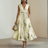 Produktbild – Emma – Damens Flowy Ärm-lös Sommar Maxi Klänning
