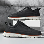 Stödjande sneakers i läder
