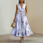 Produktbild – Emma – Damens Flowy Ärm-lös Sommar Maxi Klänning