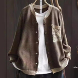 Sandrine | Våffelstickad cardigan med fickor
