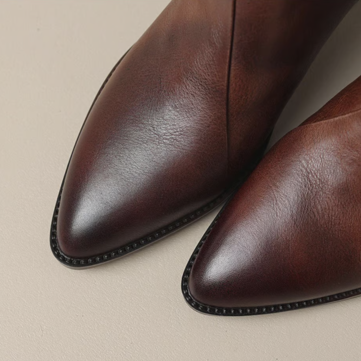 Eleganta ankelboots i läder