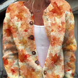 Marie | Cardigan med höstlöv