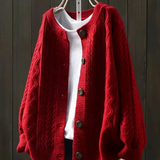 Sophie | Kabelstickad cardigan med rund hals
