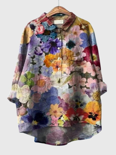 Produktbild – Valeria – Blus med Blommönster