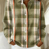 Sylvie | Mossgrön rutig cardigan