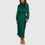 Produktbild – Maristella – Lyxig Satin Maxi Klänning