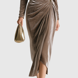 Produktbild – Eadoline – Elegant Plisserad Midiklänning