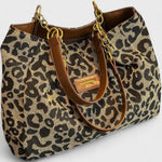 Leona | Shoppingväska i canvas med leopardmönster
