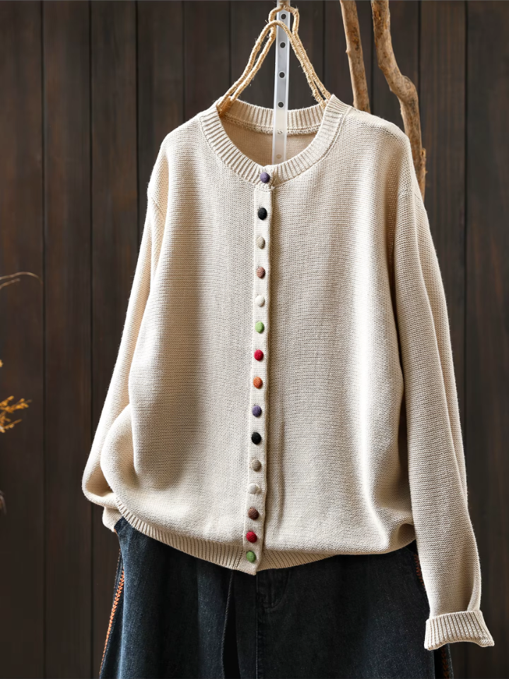 Michèle | Cardigan med färgade knappar