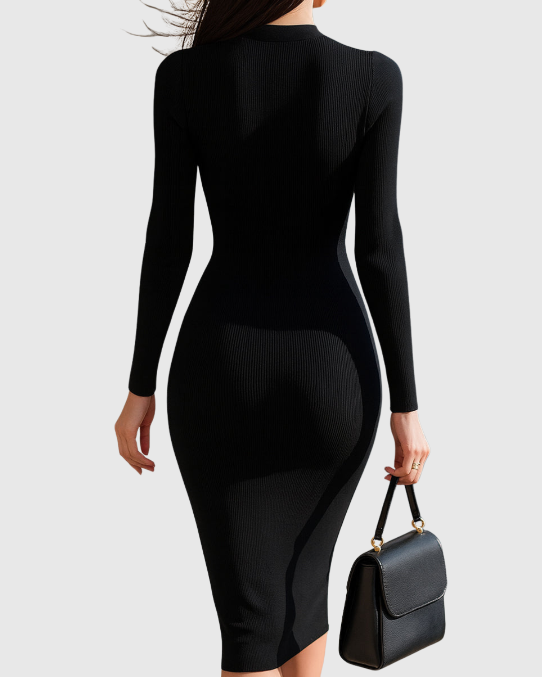 Produktbild – Eadwine – Zip-Front Ribbed Knit Midi Dress