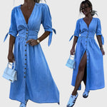 Produktbild – Sophia – Elegant Denim Klänning