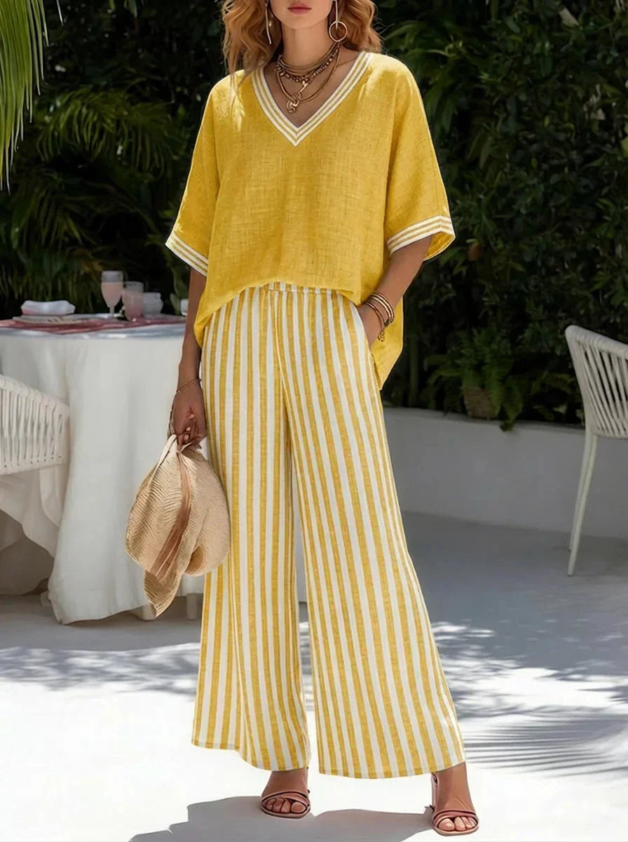 Sienna | Avslappnat randigt set