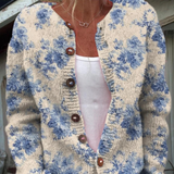 Claire | Cardigan med blå blommor