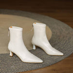 Eleganta ankelboots i läder med klack