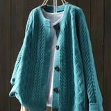 Sophie | Kabelstickad cardigan med rund hals