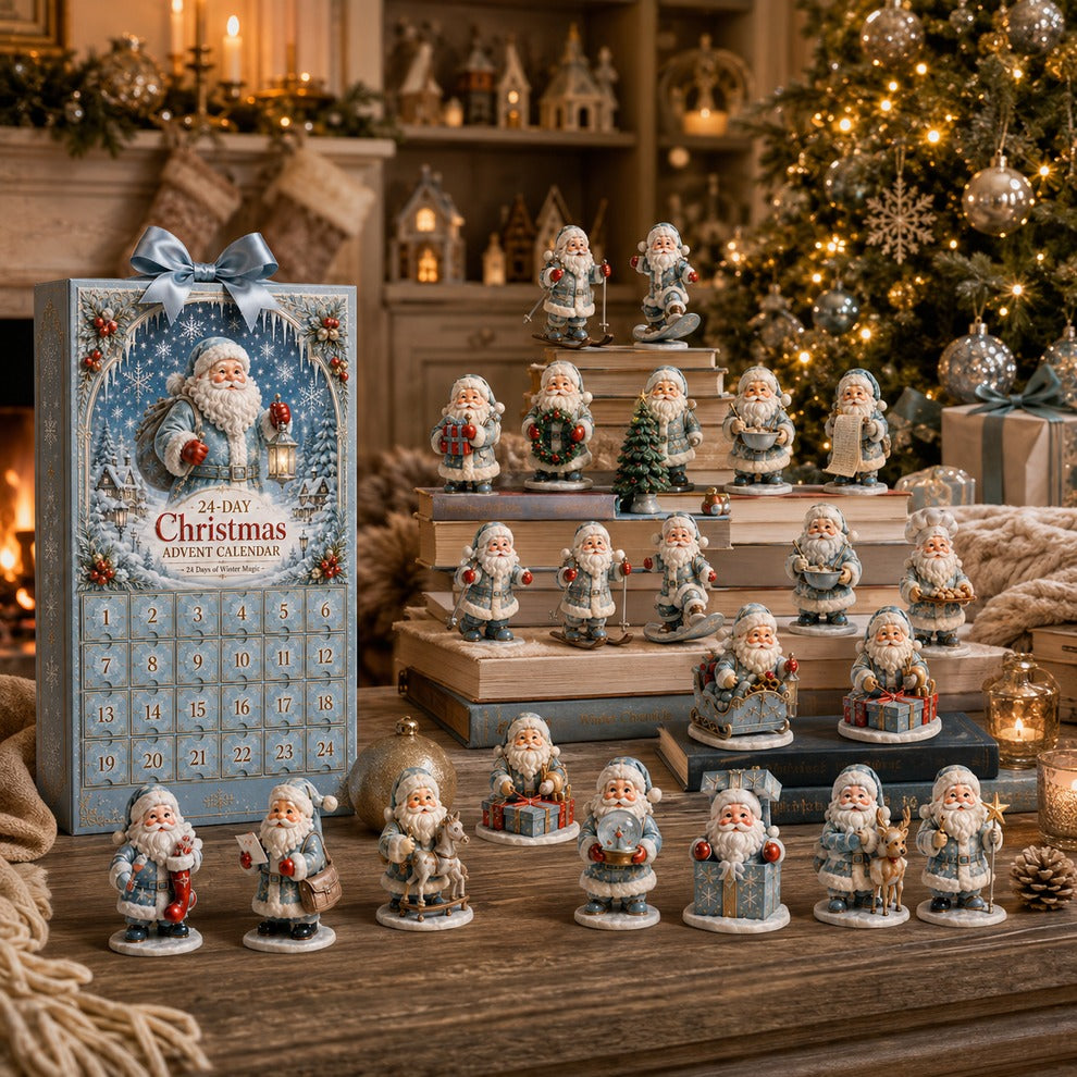 Frostiga jultomtar – adventskalender med 24 juldekorationer – bild 1