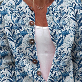 Margot | Blå blommig toile de Jouy-cardigan