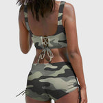 Produktbild – Zoe – Kvinno Camo Stilig Tvådelad Bikini Baddräkt