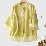 Produktbild – Nellie – Elegant blommig broderad topp