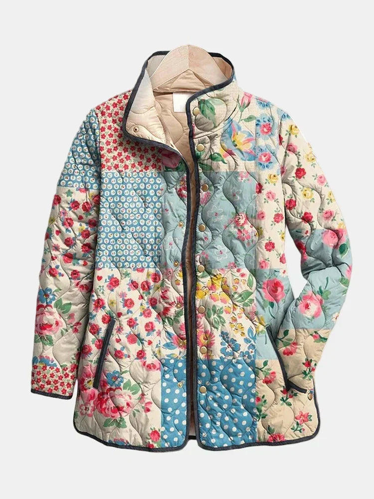 Chloé | Quiltad jacka med blommigt patchwork