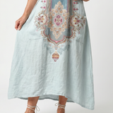 Claire | Broderad midiklänning med fickor