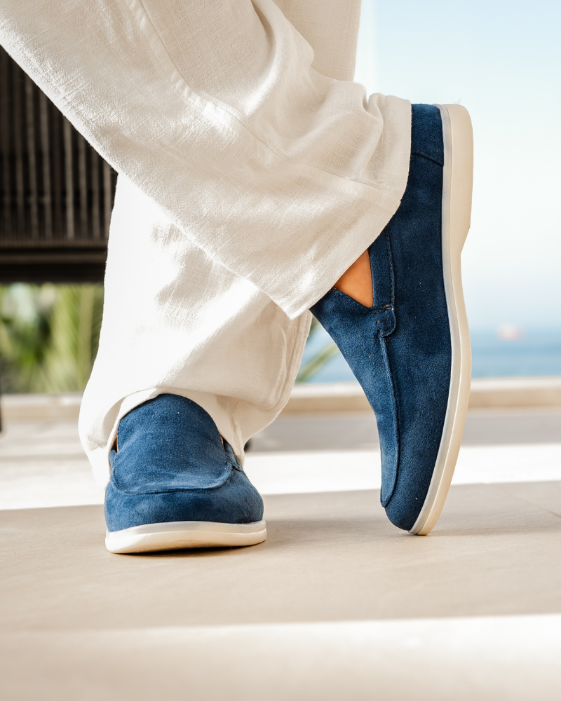 Loafers i läder och mocka