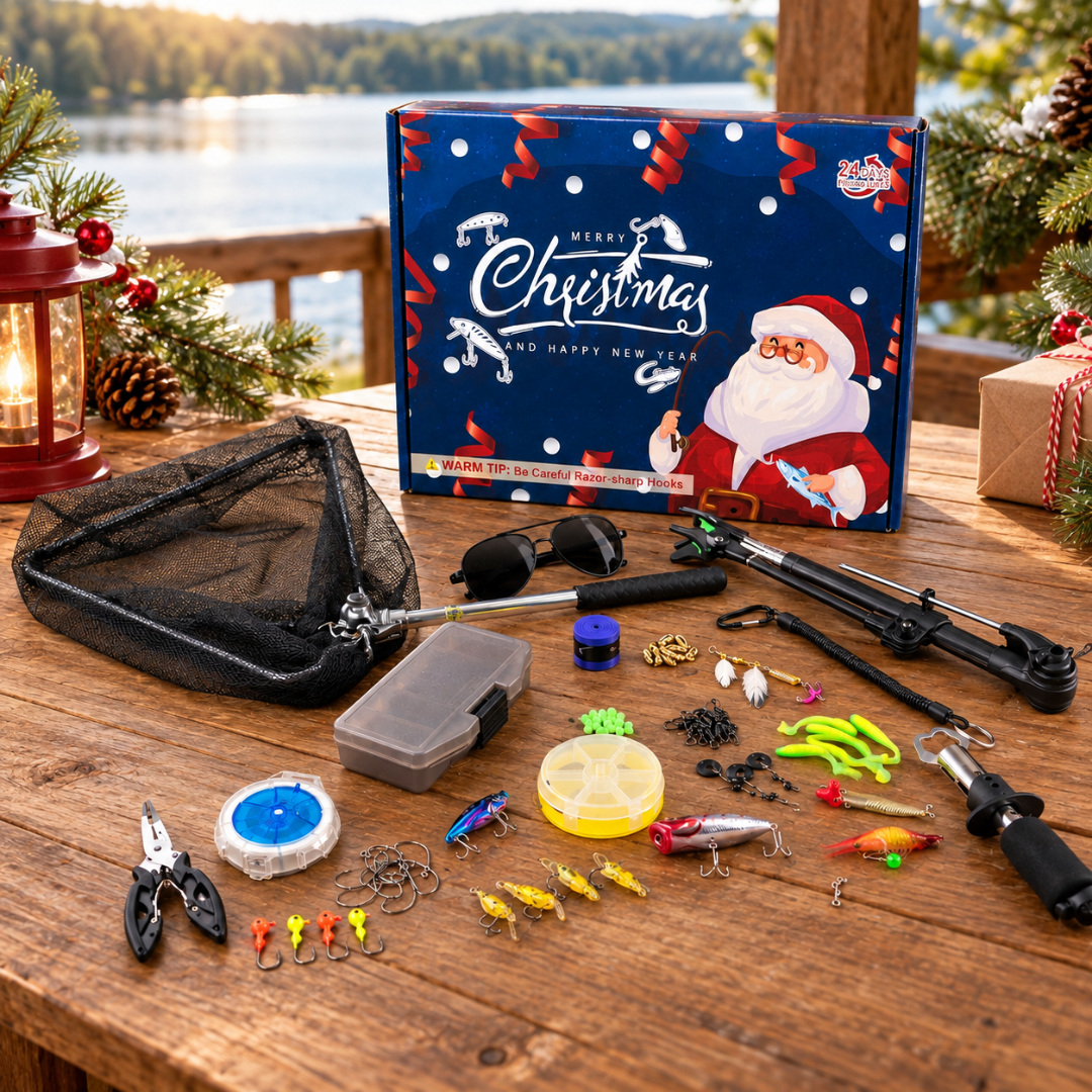 JuleFiske™ fiskeadventskalender – 24 fisketillbehör – bild 4