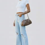 Produktbild – Kimberly – Damens Vida Distressed Högmidjade Jeans