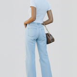 Produktbild – Kimberly – Damens Vida Distressed Högmidjade Jeans