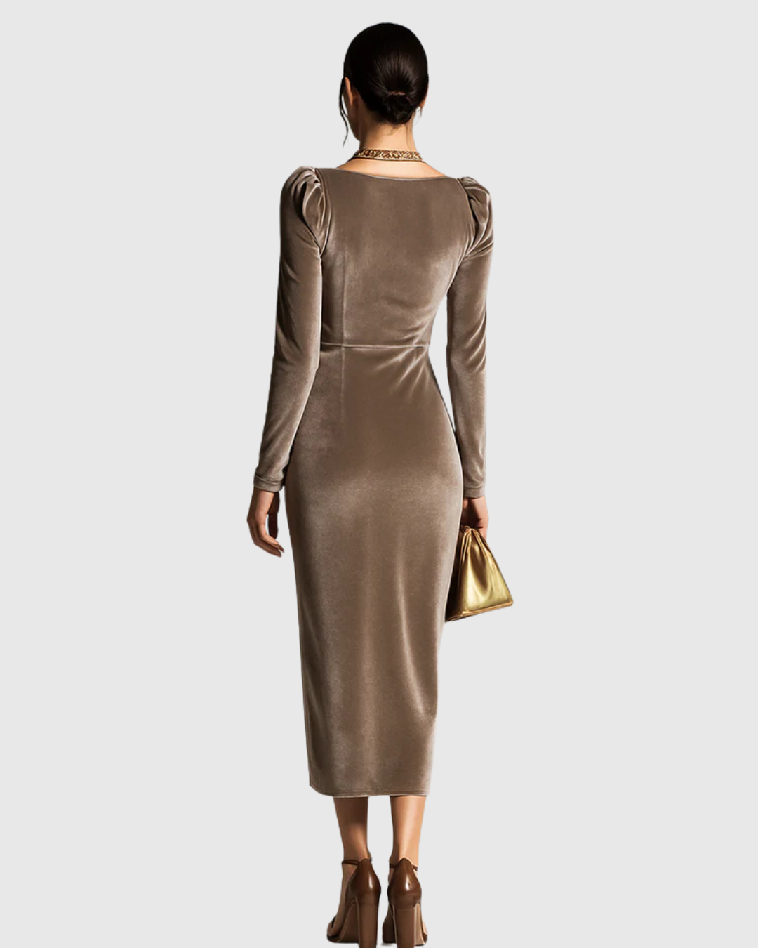 Produktbild – Eadoline – Elegant Plisserad Midiklänning