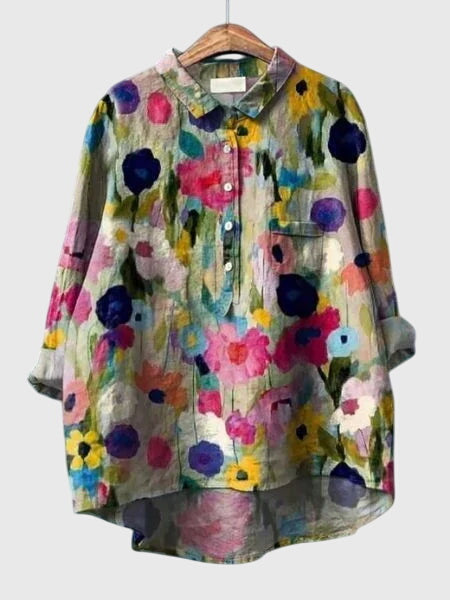 Produktbild – Valeria – Blus med Blommönster