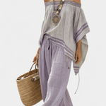 Produktbild – Zandrel – Elegant Off-Shoulder Top & Vida Byxor med Rand