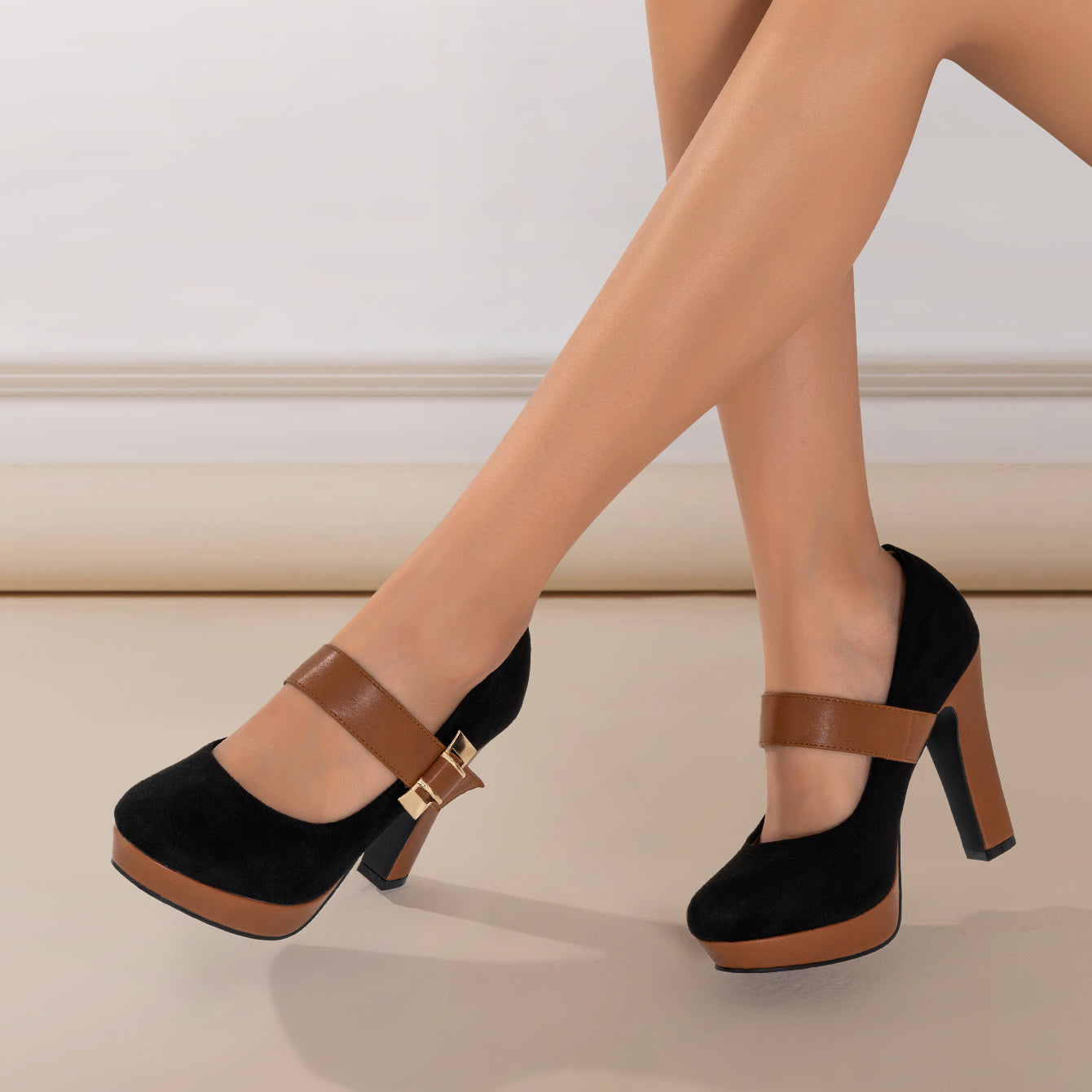 Eleganta pumps med bekväm klack