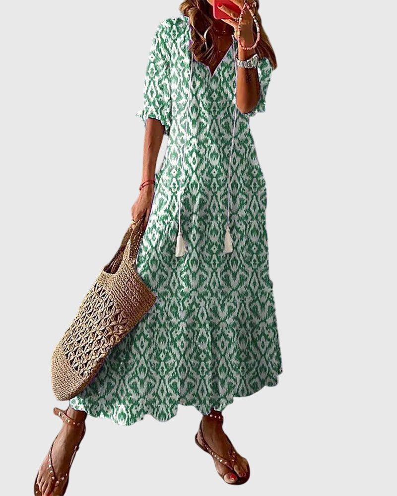 Produktbild – Amalia – Boho Vintage Sommarklänning
