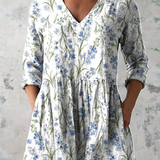 Chloé | Lång vit blus med V-ringning