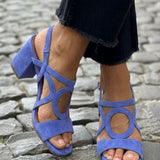Lucie | Sandaler med blockklack och ringdetalj