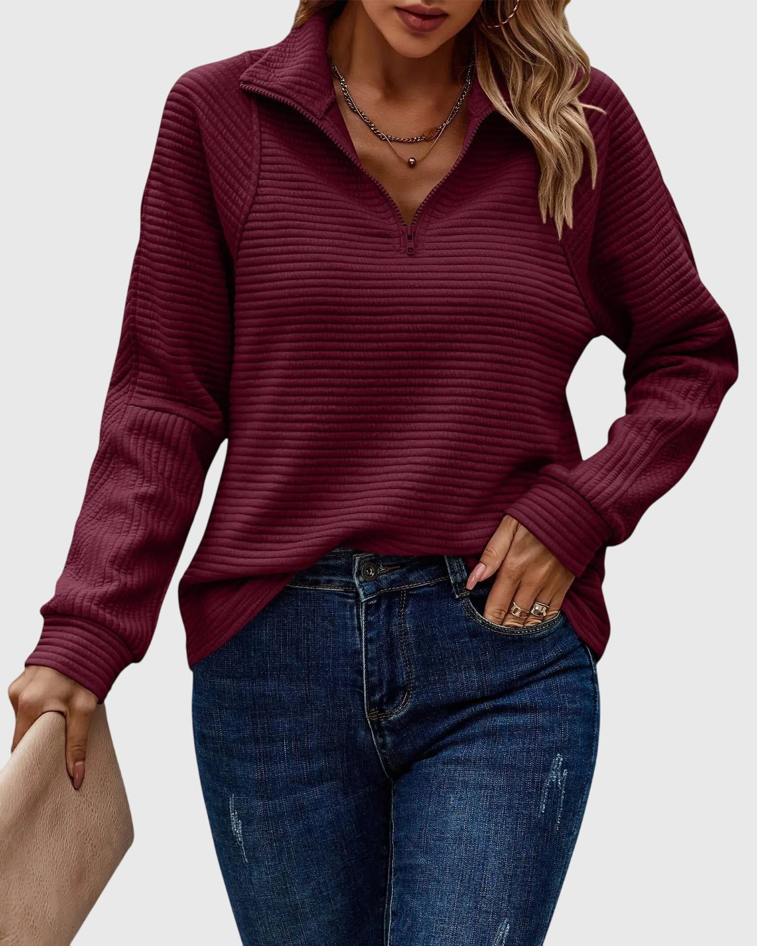 Produktbild – Abigail – Elegant med dragkedja tröja