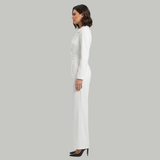 Produktbild – Elizabeth – Kvinno-jumpsuit med krage och vida ben