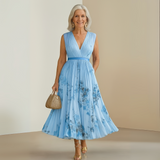 Produktbild – Emma – Damens Flowy Ärm-lös Sommar Maxi Klänning