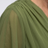 Elysia | Draperad midiklänning med elegant halsringning