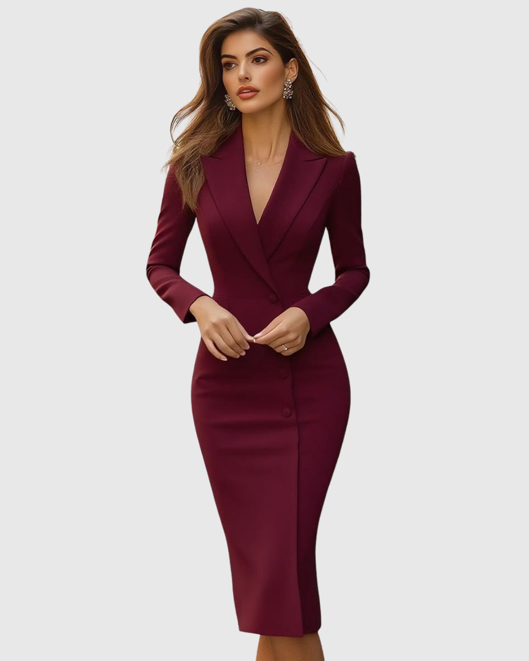 Produktbild – Seleneva – Elegant Skräddarsydd Midi Klänning